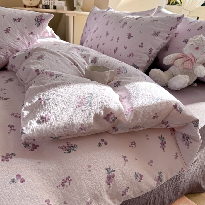 91家纺网 家纺一手货源 找家纺 韩巢家纺 2025热销新款云感双层纱单件被套-（提供卖家秀） 葡萄七分甜