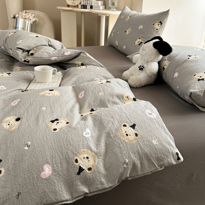 91家纺网 家纺一手货源 找家纺 韩巢家纺 2025热销新款云感双层纱单件被套-（提供卖家秀） 奇妙小熊