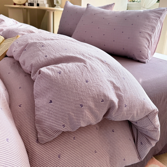 91家纺网 家纺一手货源 找家纺 韩巢家纺 2025热销新款云感双层纱单件被套-（提供卖家秀） 紫倾心