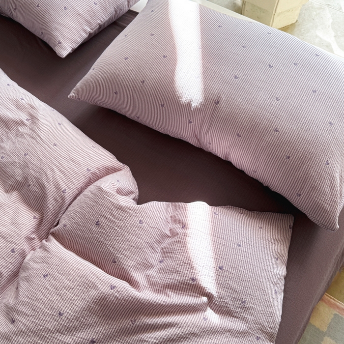 91家纺网 家纺一手货源 找家纺 韩巢家纺 2025热销新款云感双层纱单件被套-（提供卖家秀） 紫倾心