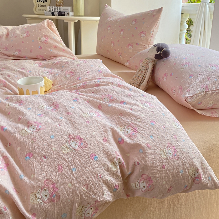 91家纺网 家纺一手货源 找家纺 韩巢家纺 2025热销新款云感双层纱单件被套-（提供卖家秀） 小美冰激凌