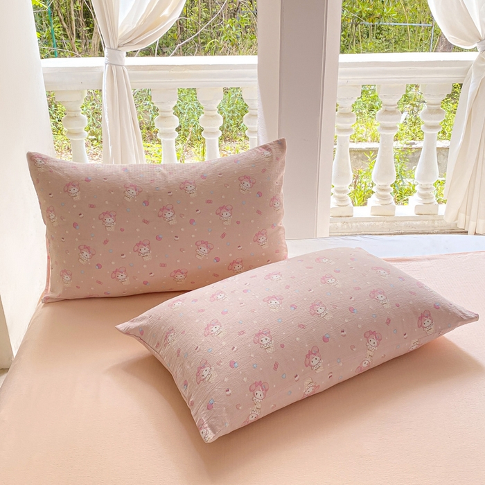 91家纺网 家纺一手货源 找家纺 韩巢家纺 2025热销新款云感双层纱单件被套-（提供卖家秀） 小美冰激凌