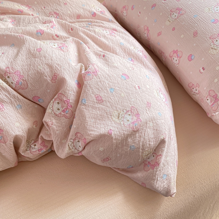 91家纺网 家纺一手货源 找家纺 韩巢家纺 2025热销新款云感双层纱单件被套-（提供卖家秀） 小美冰激凌