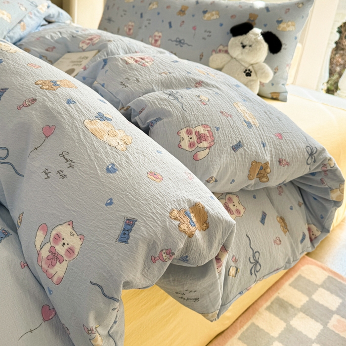 韩巢家纺 2025热销新款云感双层纱单件被套-（提供卖家秀） 小猫时光篮