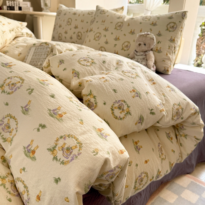 韩巢家纺 2025热销新款云感双层纱单件被套-（提供卖家秀） 兔子的欢喜