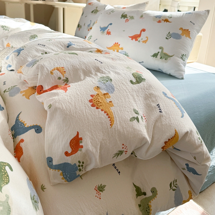 91家纺网 家纺一手货源 找家纺 韩巢家纺 2025热销新款云感双层纱单件被套-（提供卖家秀） 树林小小龙