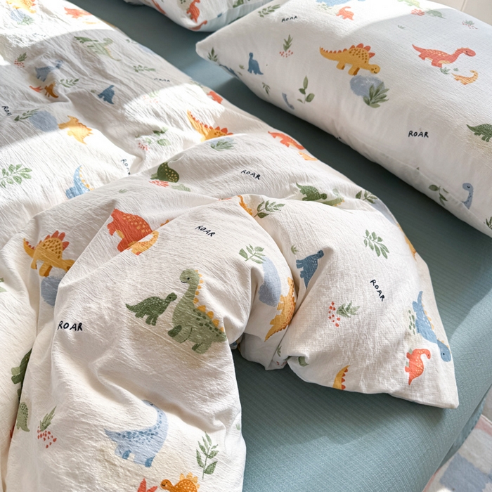 91家纺网 家纺一手货源 找家纺 韩巢家纺 2025热销新款云感双层纱单件被套-（提供卖家秀） 树林小小龙