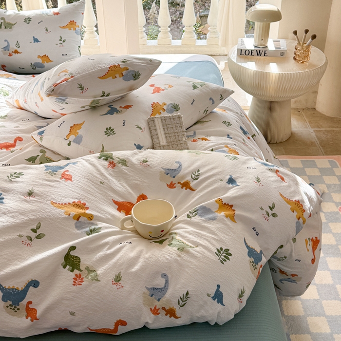 91家纺网 家纺一手货源 找家纺 韩巢家纺 2025热销新款云感双层纱单件被套-（提供卖家秀） 树林小小龙