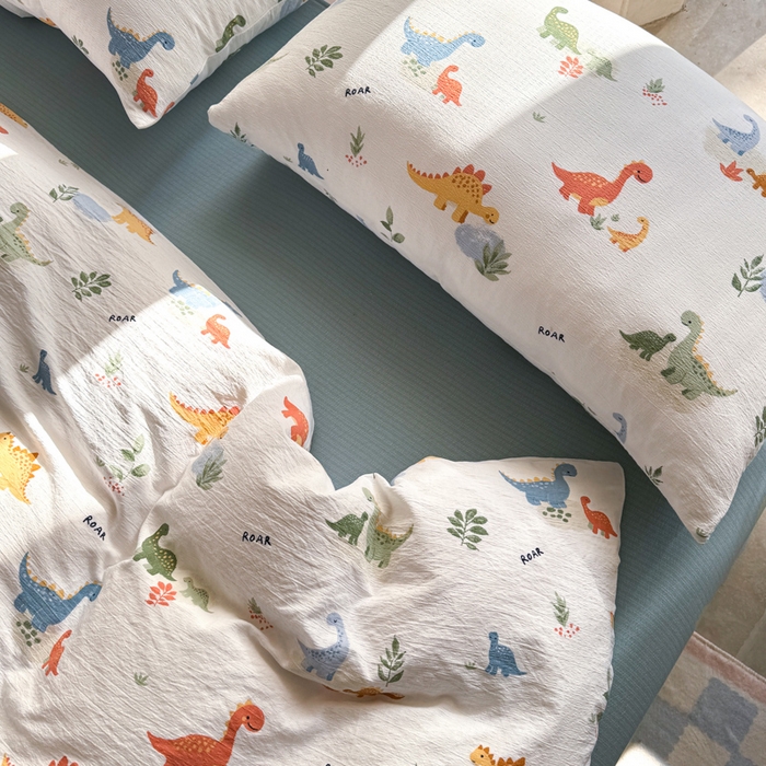 91家纺网 家纺一手货源 找家纺 韩巢家纺 2025热销新款云感双层纱单件被套-（提供卖家秀） 树林小小龙