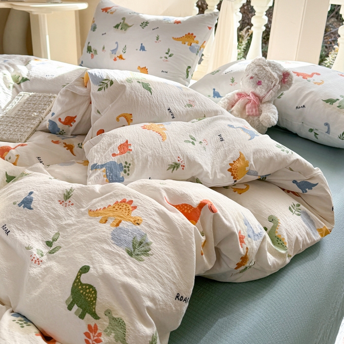 91家纺网 家纺一手货源 找家纺 韩巢家纺 2025热销新款云感双层纱单件被套-（提供卖家秀） 树林小小龙