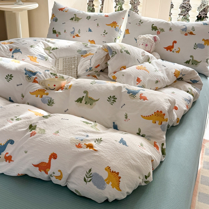 91家纺网 家纺一手货源 找家纺 韩巢家纺 2025热销新款云感双层纱单件被套-（提供卖家秀） 树林小小龙