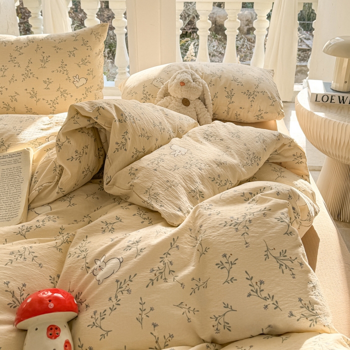 91家纺网 家纺一手货源 找家纺 韩巢家纺 2025热销新款云感双层纱单件被套-（提供卖家秀） 森田野园