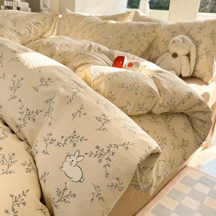 91家纺网 家纺一手货源 找家纺 韩巢家纺 2025热销新款云感双层纱单件被套-（提供卖家秀） 森田野园