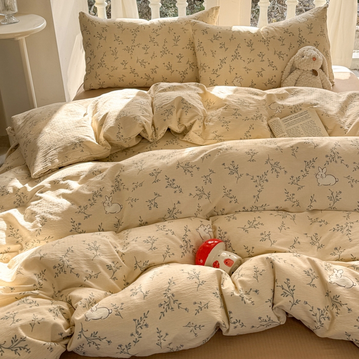 91家纺网 家纺一手货源 找家纺 韩巢家纺 2025热销新款云感双层纱单件被套-（提供卖家秀） 森田野园