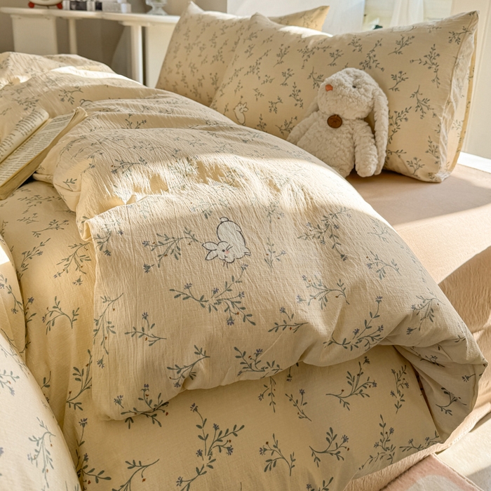 91家纺网 家纺一手货源 找家纺 韩巢家纺 2025热销新款云感双层纱单件被套-（提供卖家秀） 森田野园