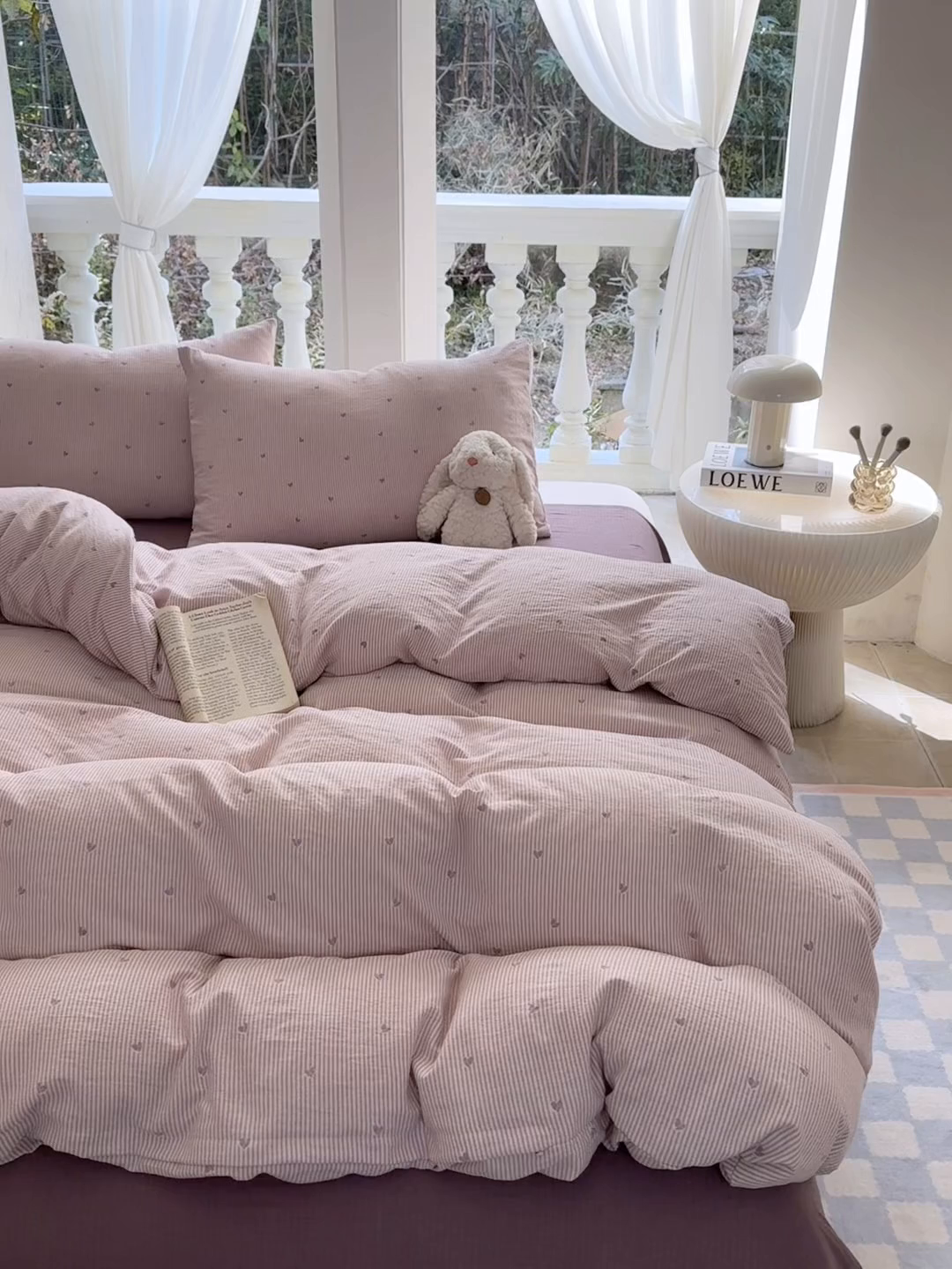 91家纺网 家纺一手货源 找家纺 韩巢家纺 2025热销新款云感双层纱单件被套-（提供卖家秀） 紫倾心