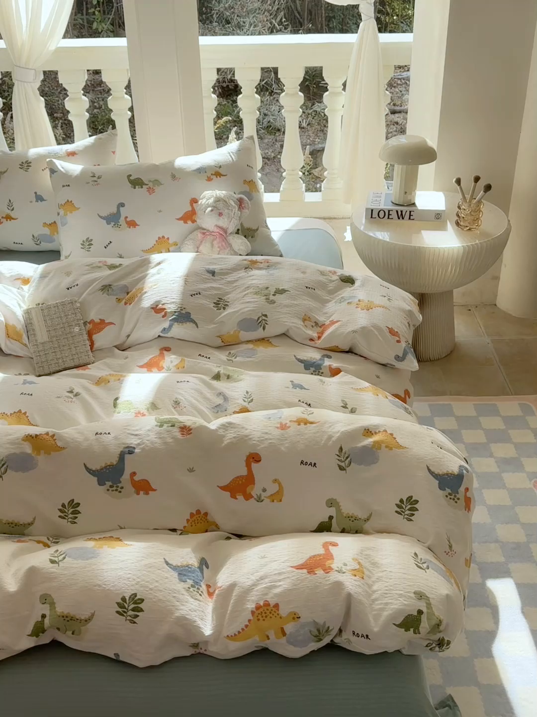 91家纺网 家纺一手货源 找家纺 韩巢家纺 2025热销新款云感双层纱单件被套-（提供卖家秀） 树林小小龙