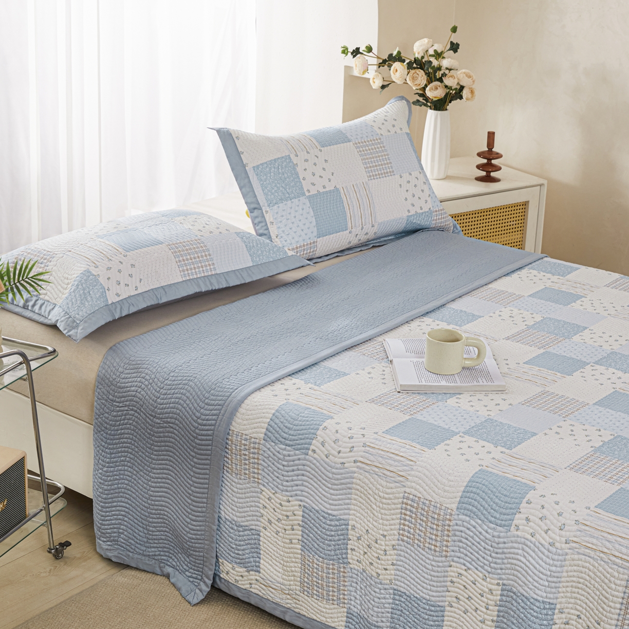 91家纺网 家纺一手货源 找家纺 （总）莎果 2025春夏莫代尔印花高温砂洗床盖三件套四件套