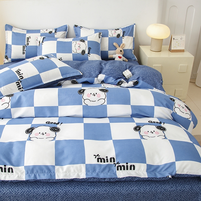 91家纺网 家纺一手货源 找家纺 佑泽家纺 2025活性印花芦荟棉四件套 小可爱