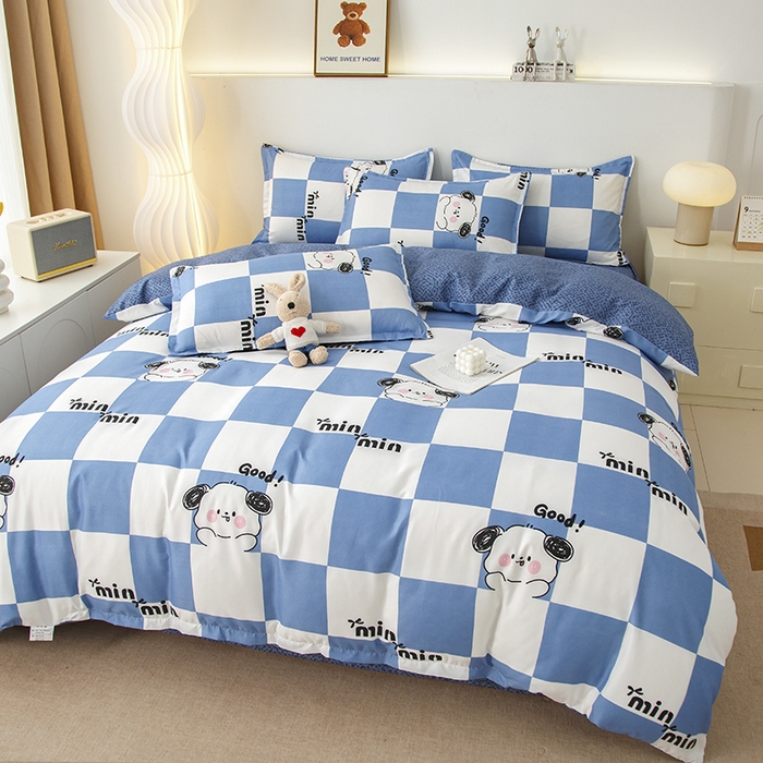 91家纺网 家纺一手货源 找家纺 佑泽家纺 2025活性印花芦荟棉四件套 小可爱