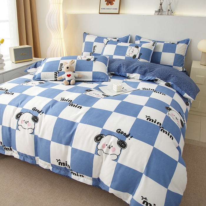 91家纺网 家纺一手货源 找家纺 佑泽家纺 2025活性印花芦荟棉四件套 小可爱