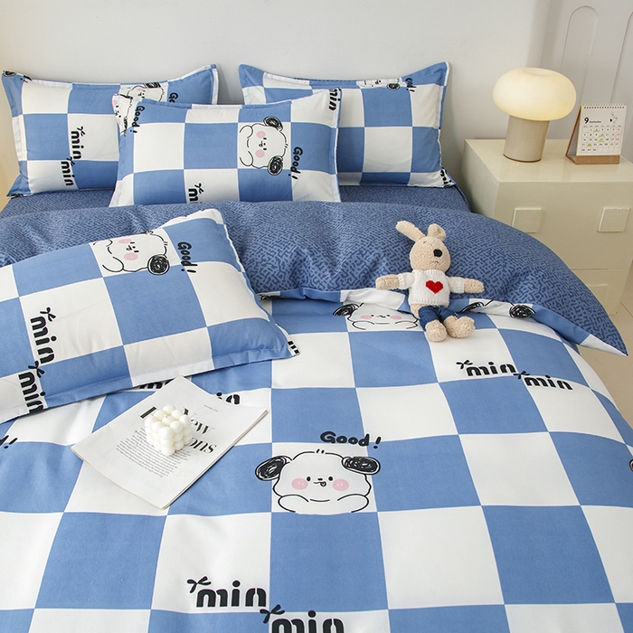 91家纺网 家纺一手货源 找家纺 佑泽家纺 2025活性印花芦荟棉四件套 小可爱