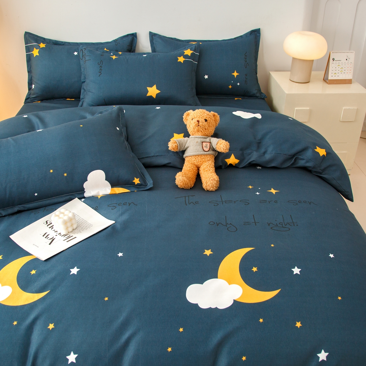 91家纺网 家纺一手货源 找家纺 佑泽家纺 2025活性印花芦荟棉四件套 星空之约