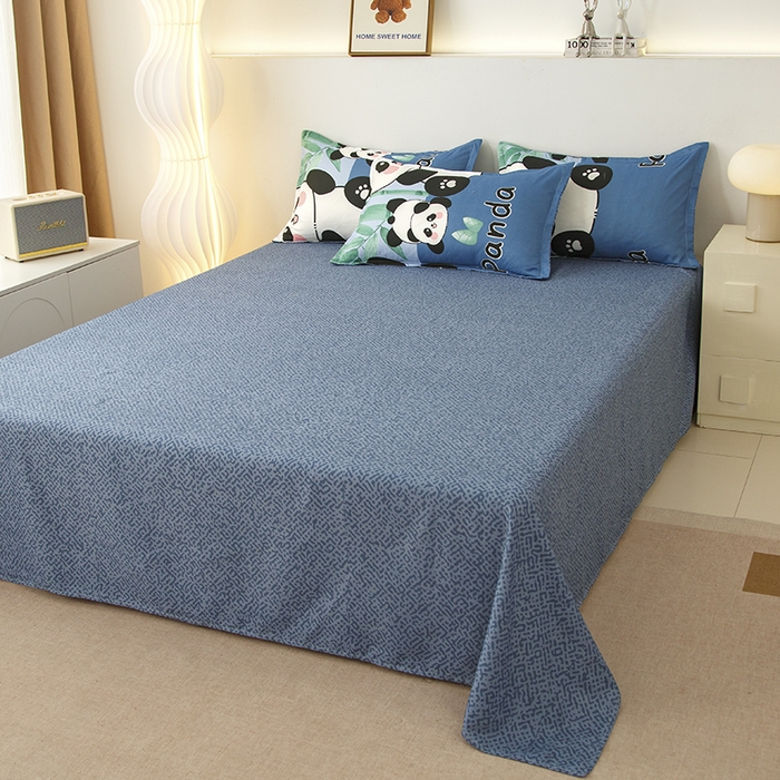 91家纺网 家纺一手货源 找家纺 佑泽家纺 2025活性印花芦荟棉四件套 熊猫派对