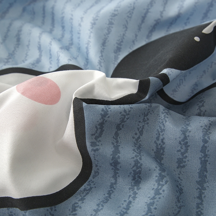 91家纺网 家纺一手货源 找家纺 佑泽家纺 2025活性印花芦荟棉四件套 帕恰小狗