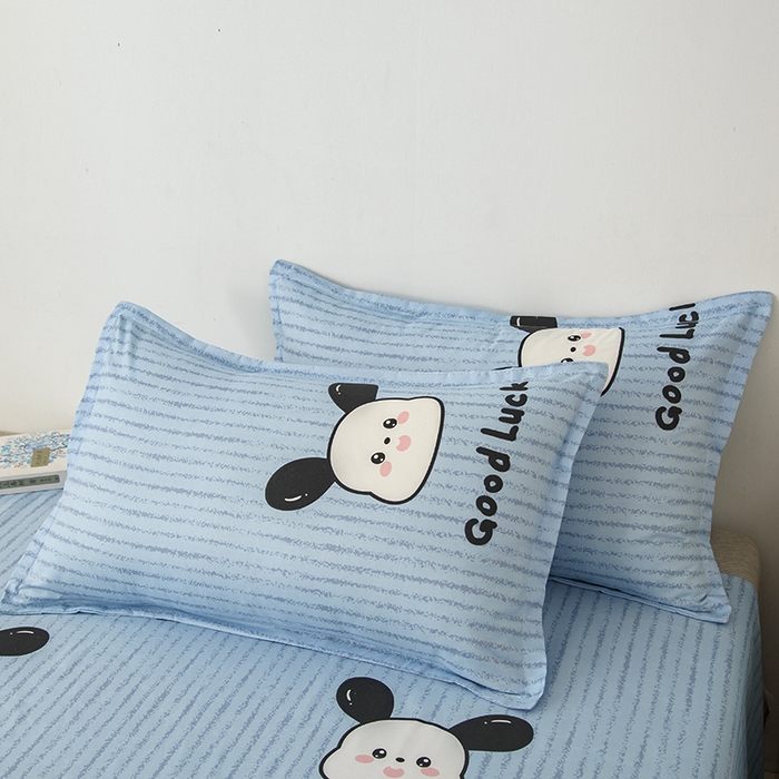 91家纺网 家纺一手货源 找家纺 佑泽家纺 2025活性印花芦荟棉四件套 帕恰小狗