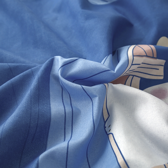 91家纺网 家纺一手货源 找家纺 佑泽家纺 2025活性印花芦荟棉四件套 顽皮小兔