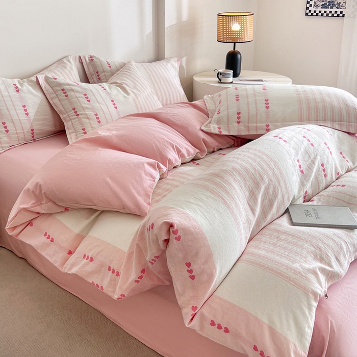 91家纺网 家纺一手货源 找家纺 （总）小懒猪2025色织水洗棉提花四件套