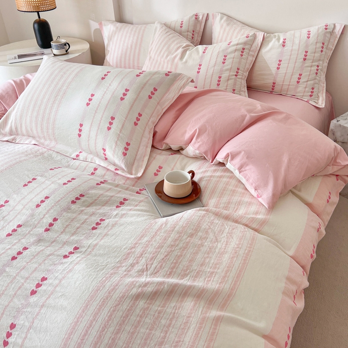 91家纺网 家纺一手货源 找家纺 （总）小懒猪2025色织水洗棉提花四件套