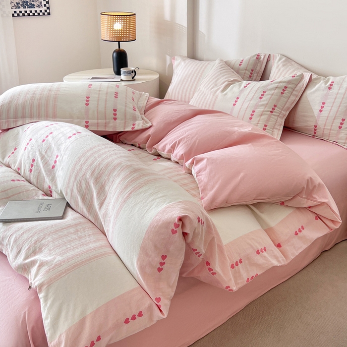 91家纺网 家纺一手货源 找家纺 （总）小懒猪2025色织水洗棉提花四件套