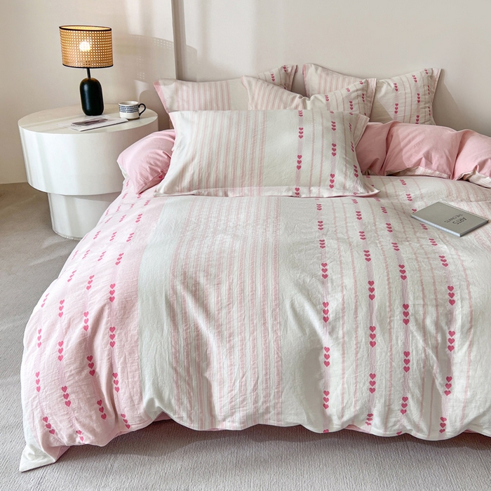 91家纺网 家纺一手货源 找家纺 （总）小懒猪2025色织水洗棉提花四件套