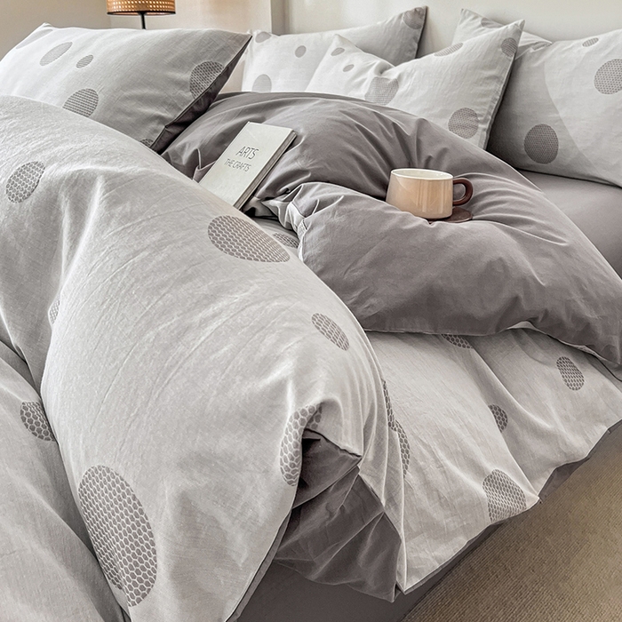 91家纺网 家纺一手货源 找家纺 （总）小懒猪2025色织水洗双层纱提花四件套