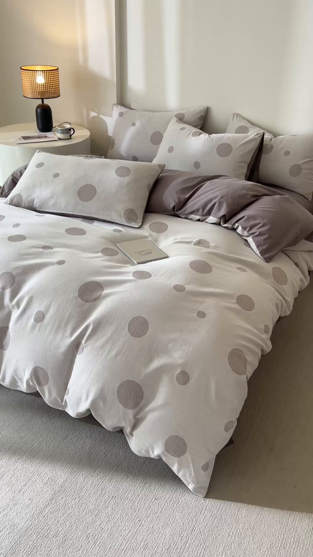 91家纺网 家纺一手货源 找家纺 小懒猪2025色织水洗双层纱提花四件套 华尔兹灰