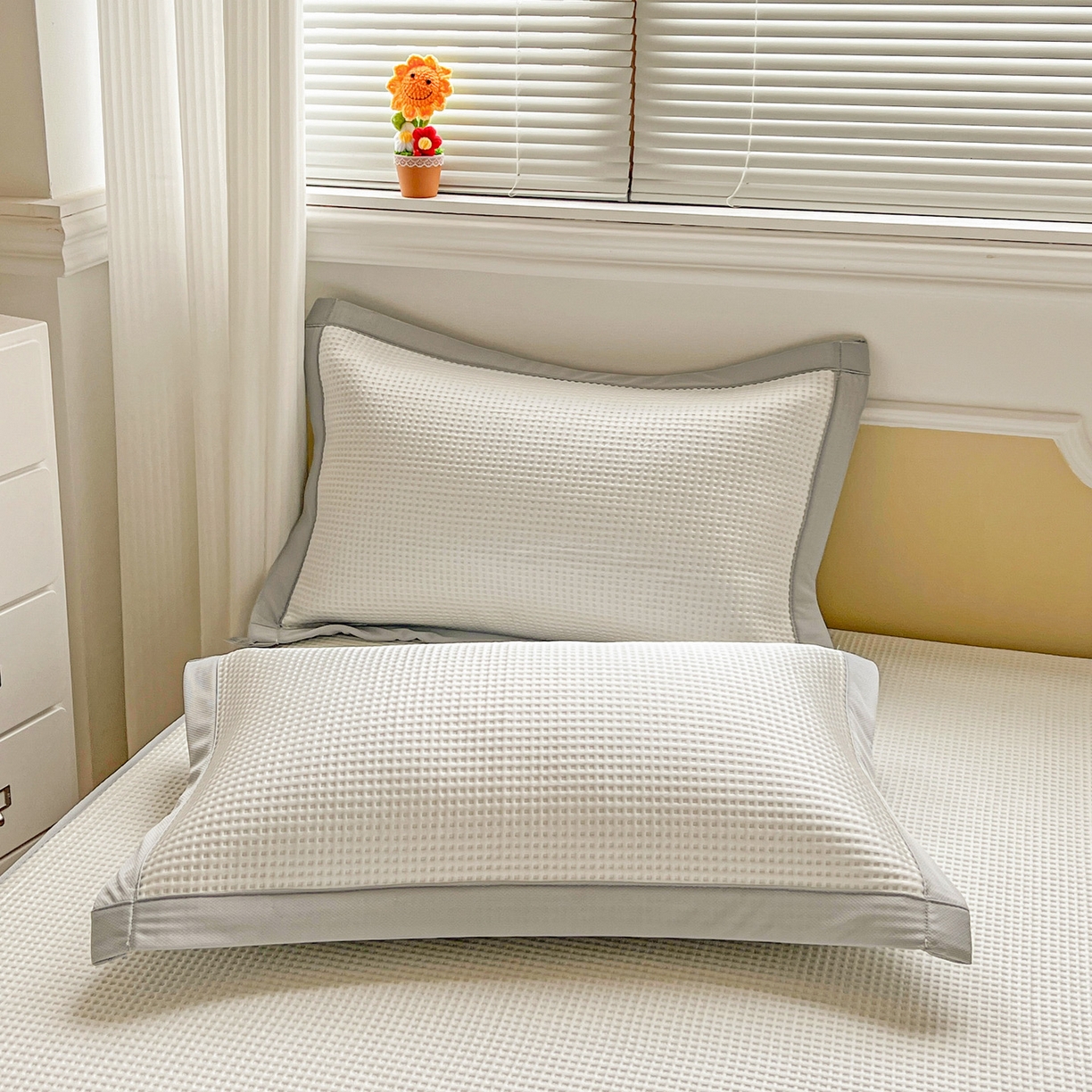 91家纺网 家纺一手货源 找家纺 慕尚家纺 2025新款冰豆豆带有乙纶刺绣凉席席子床笠款 太棒了的兔-白 床笠款