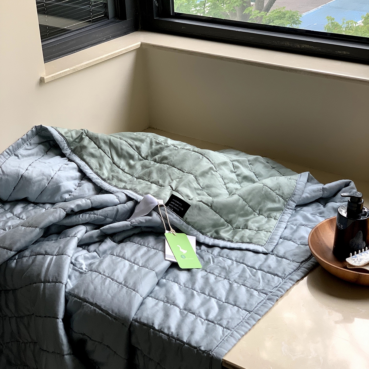 91家纺网 家纺一手货源 找家纺 汇庭 2025新款莱赛尔懒人被系列 幻想蓝