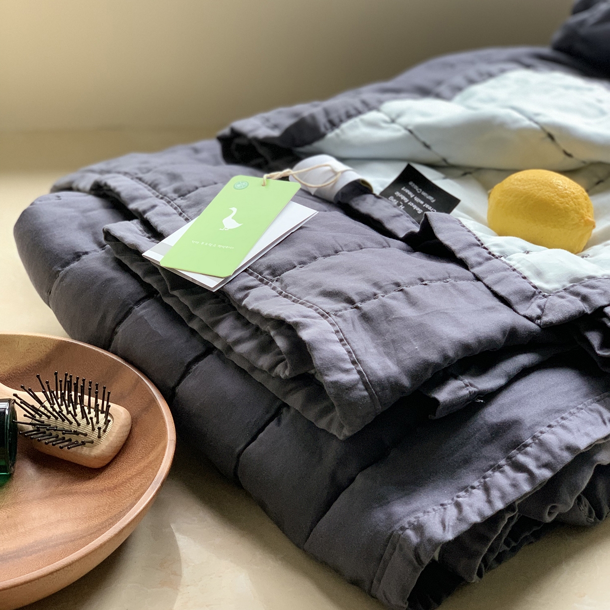 91家纺网 家纺一手货源 找家纺 汇庭 2025新款莱赛尔懒人被系列 汇深蓝