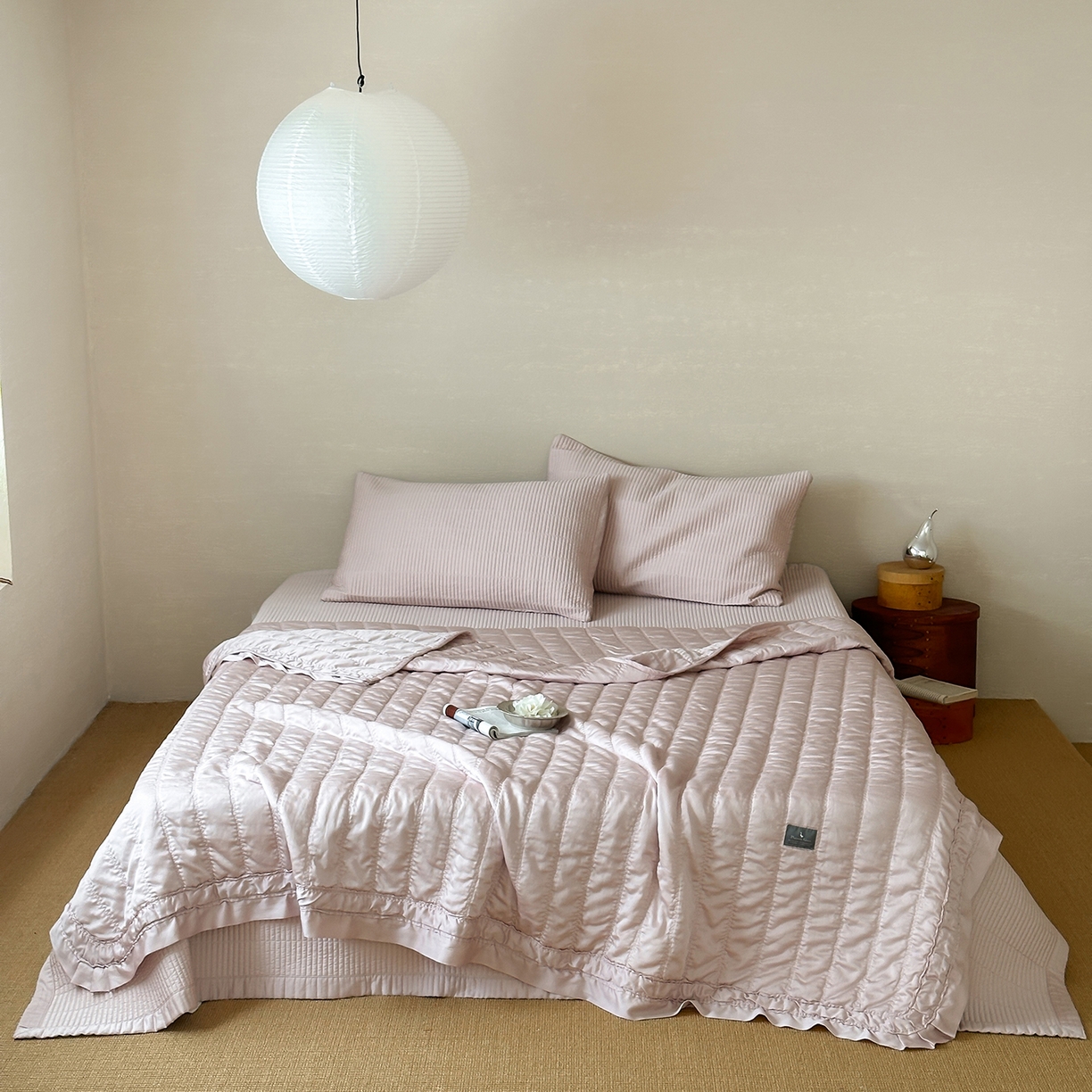 汇庭 2025新款荷叶被自然床盖系列 荷叶粉（自然粉）