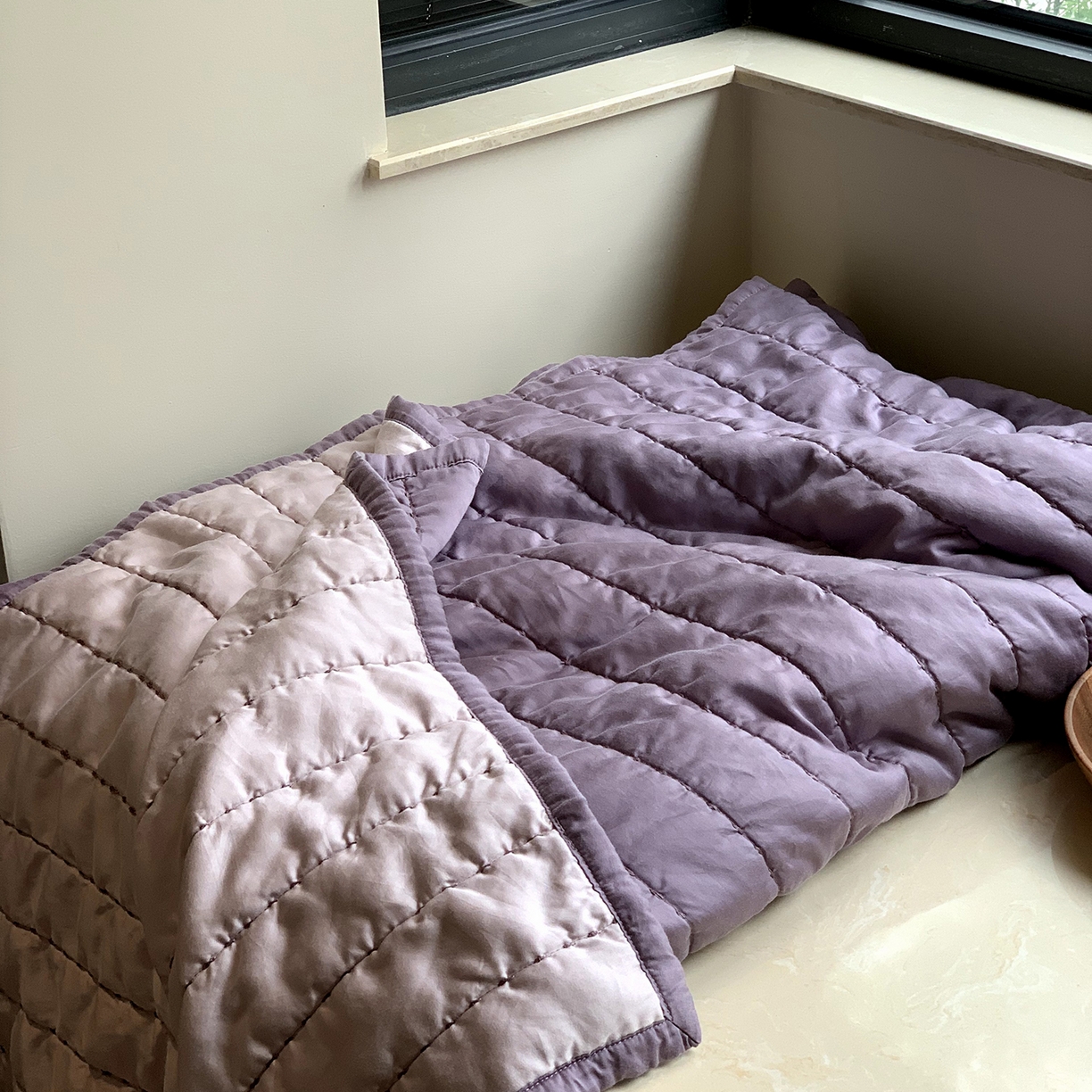 91家纺网 家纺一手货源 找家纺 汇庭 2025新款莱赛尔懒人被系列 星黛紫