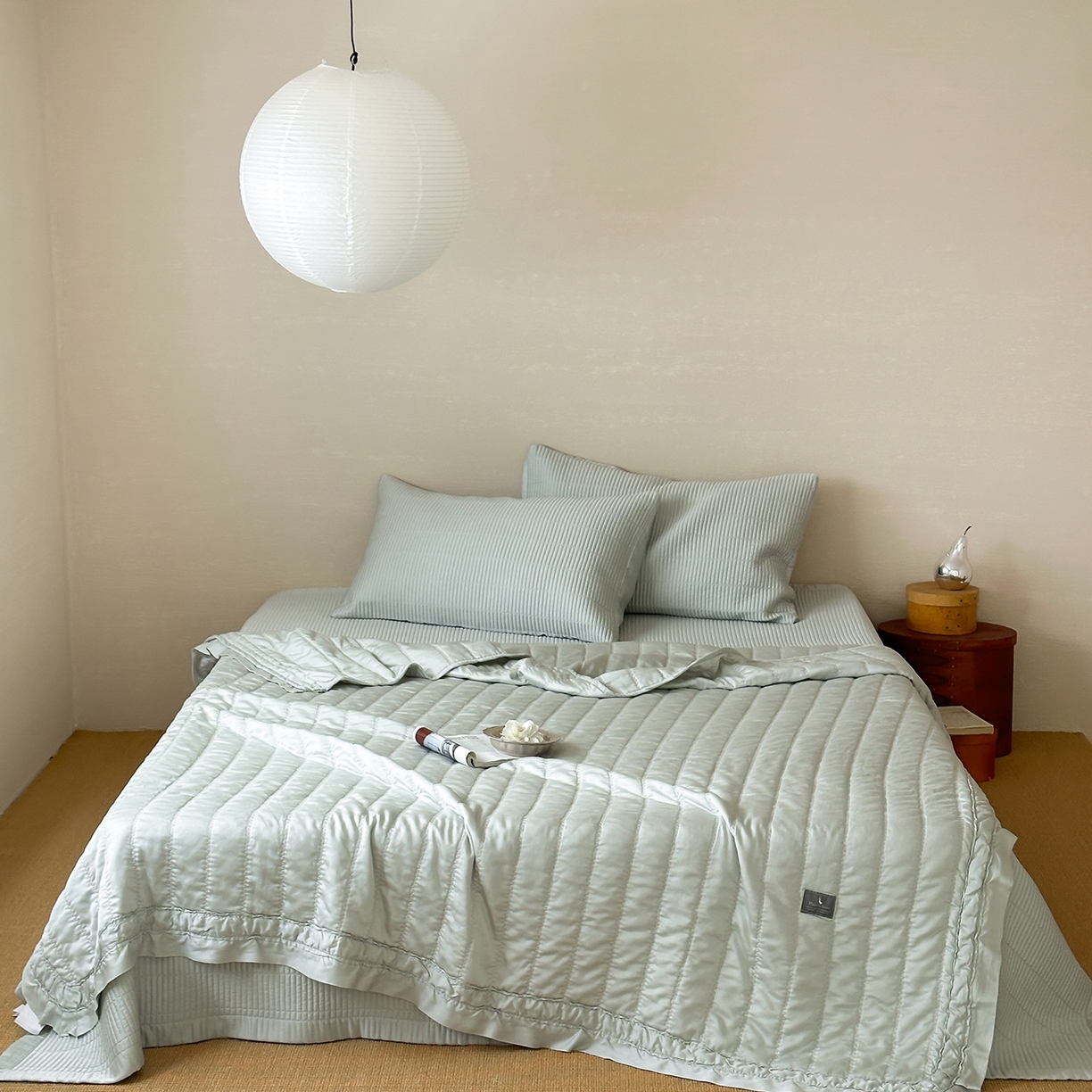 汇庭 2025新款荷叶被自然床盖系列 荷叶绿（自然绿）