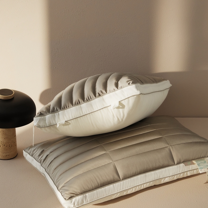 91家纺网 家纺一手货源 找家纺 境月2025新款锦氨护颈枕决明子黑苦荞枕头枕芯 锦氨决明子枕--灰色使用高度12-15cm