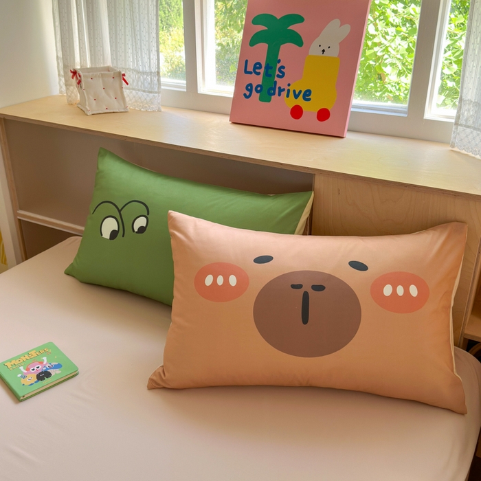 91家纺网 家纺一手货源 找家纺 一霖家纺 2025新款高克重云朵棉大版数码带脚丫四件套 大版-鳄鱼和巴拉