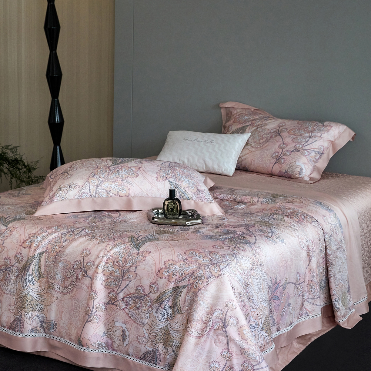 91家纺网 家纺一手货源 找家纺 （总）时亿家居 2025新款100s天丝棉兰精天丝床盖款夏被四件套-剑桥系列