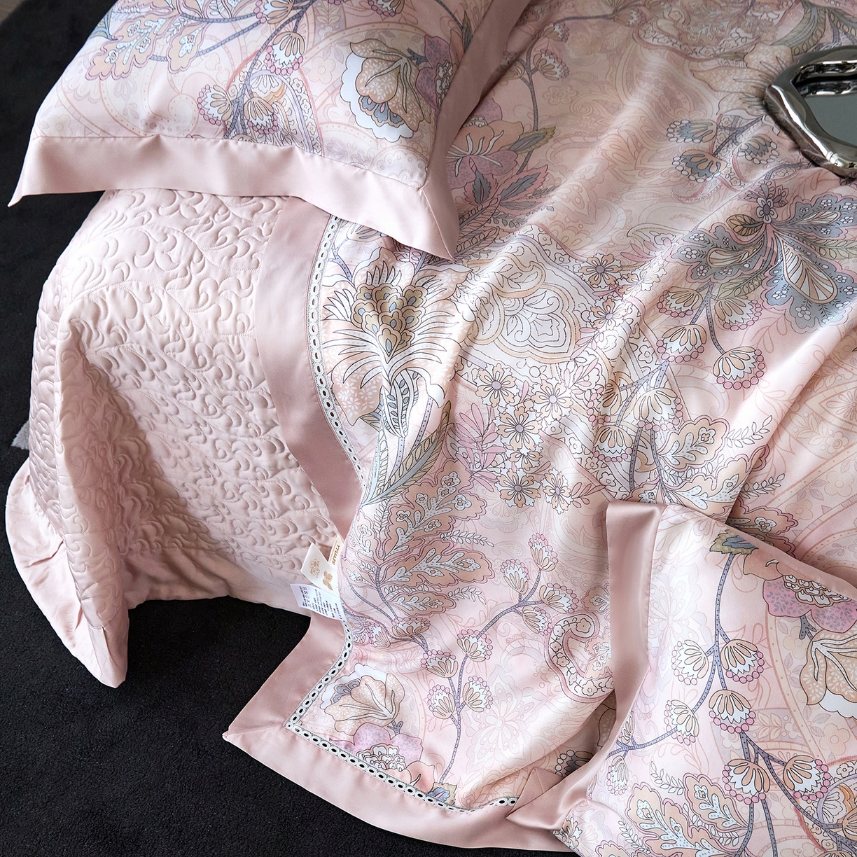 91家纺网 家纺一手货源 找家纺 （总）时亿家居 2025新款100s天丝棉兰精天丝床盖款夏被四件套-剑桥系列