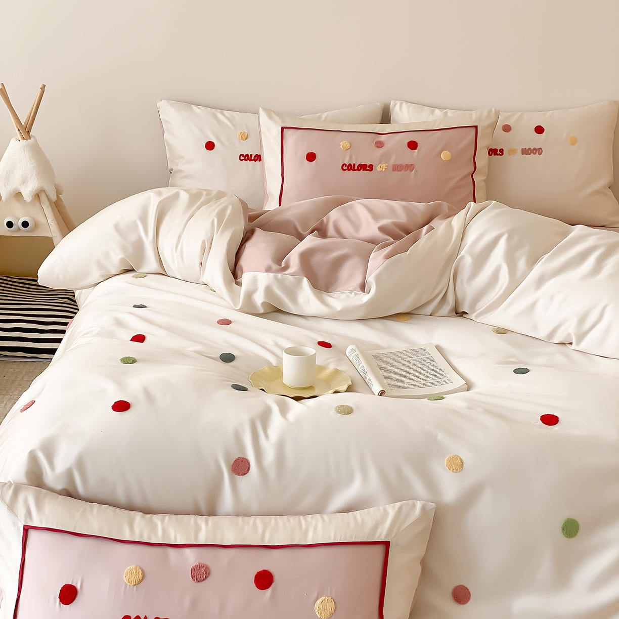 91家纺网 家纺一手货源 找家纺 （总）时亿家居 2025新款天丝夏被四件套-缤纷彩虹糖系列