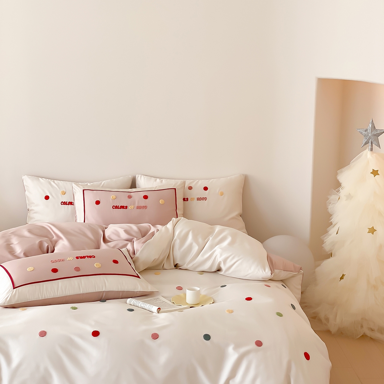 91家纺网 家纺一手货源 找家纺 时亿家居 2025新款天丝夏被四件套-缤纷彩虹糖系列 缤纷彩虹糖 -草莓味