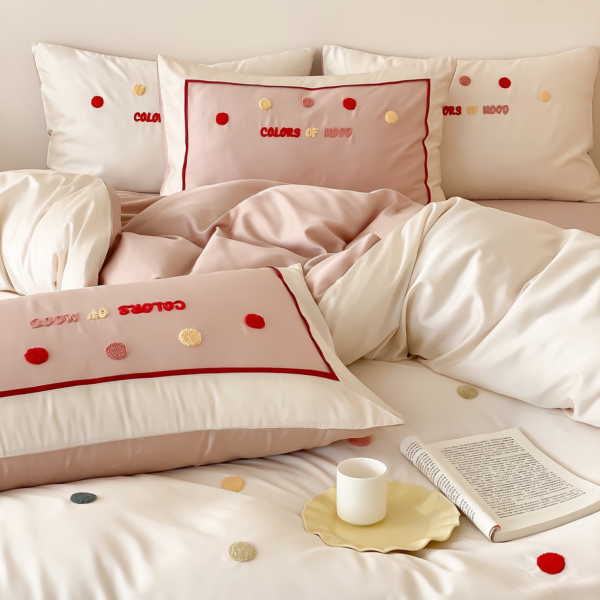 91家纺网 家纺一手货源 找家纺 时亿家居 2025新款天丝夏被四件套-缤纷彩虹糖系列 缤纷彩虹糖 -草莓味